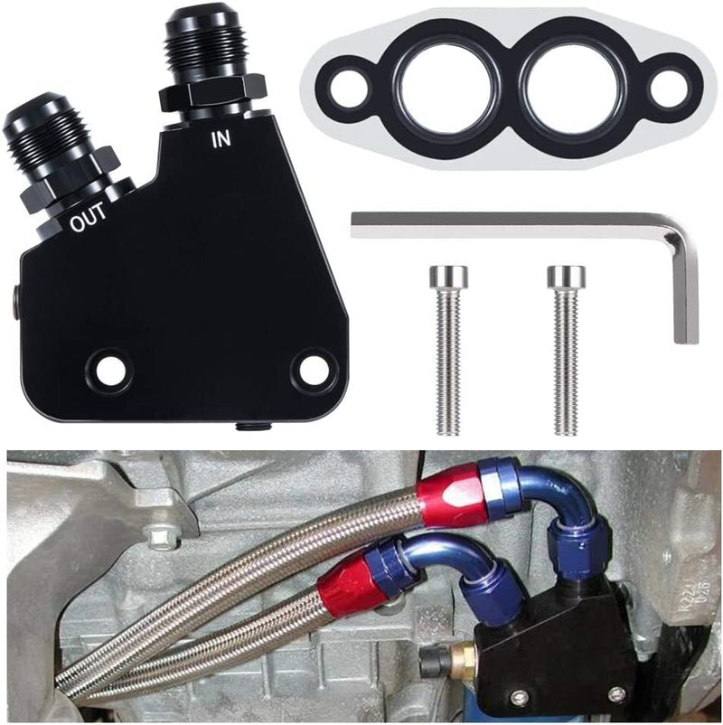 Engine Oil Cooler Adapter Kit for GM LS1 LS2 LS3 LS6 LS7 LS9 2005-2019 Corvette
