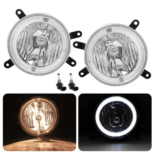DURAFORCE Clear Halo Fog Lights Driving Bumper Lamps for Ford Mustang GT 2005-2009 Pair