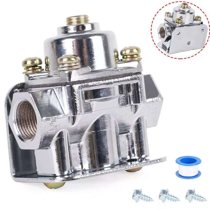 12-803 Fuel Pressure Regulator Carburetor Chrome for Holley 2 Port 4.5-9 PSI