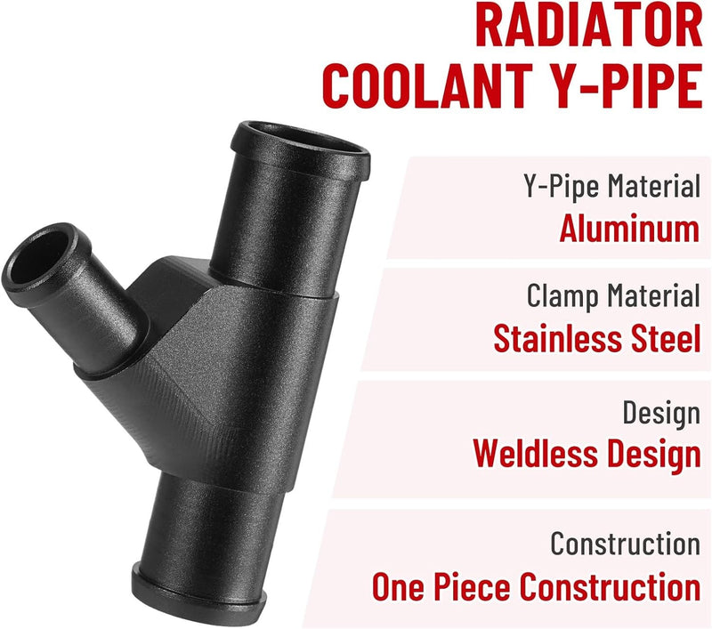 Weldless Radiator Coolant Y Pipe with Clamps for Ford F250 F550 Super Duty 6.0L
