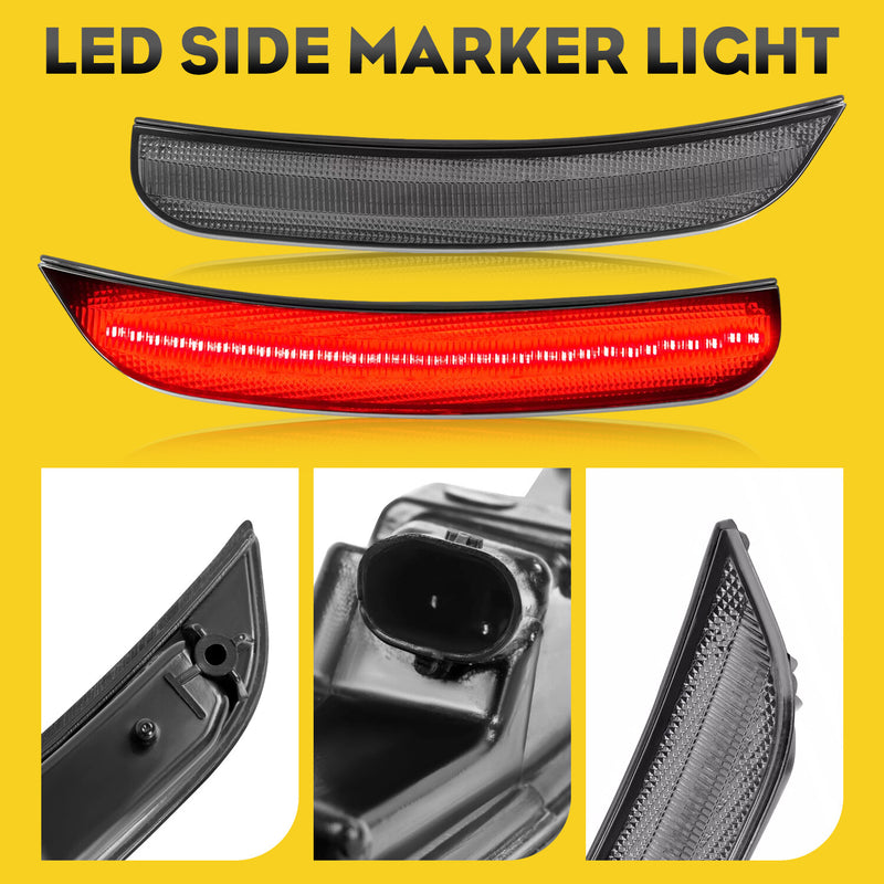 Rear Red Smoked LED Side Marker Light Lamp for Chrysler 300 300S 300C 15-23 2X