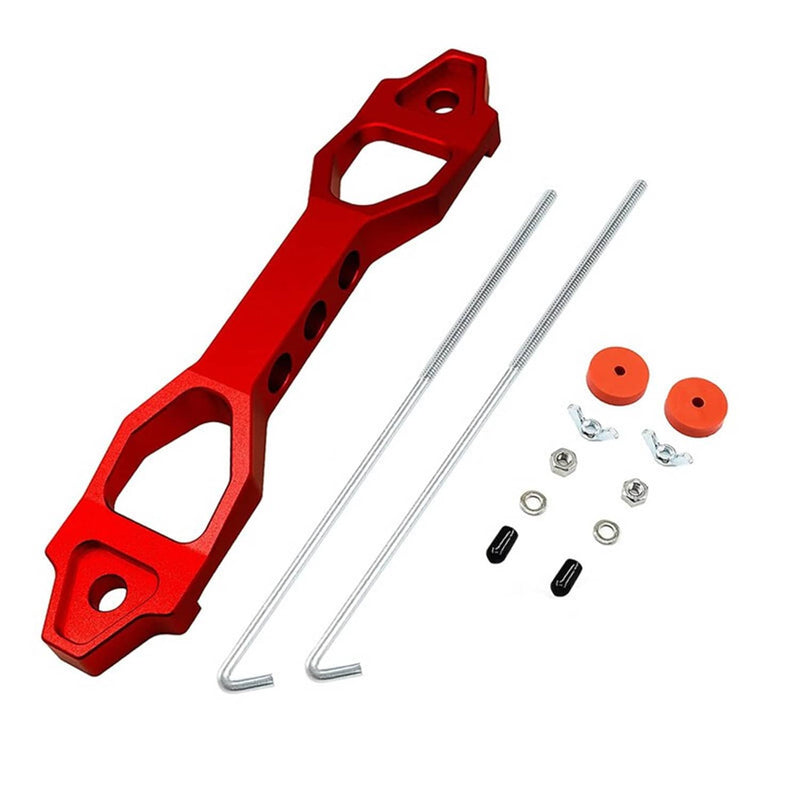 Aluminum Car Battery Tie Down Mount Bracket Brace Bar & 10 Inch J Bolts