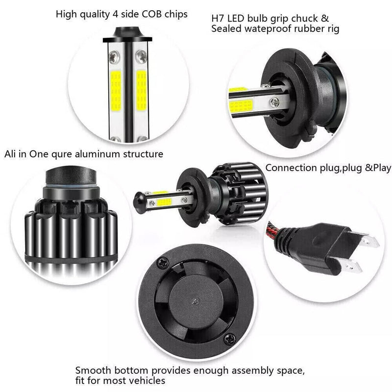 Cadillac Escalade LED HID Headlight Fog Light 6 Bulbs for 2007-2008