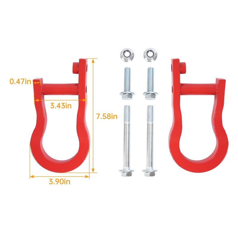 84192871 Red Tow Hook for Chevrolet Silverado for GMC Sierra 1500 2007-19 2pcs