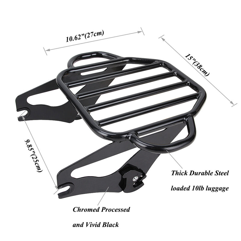 Backrest Sissy Bar Luggage Rack & Docking Kit for Harley Touring Glide 2009-2024