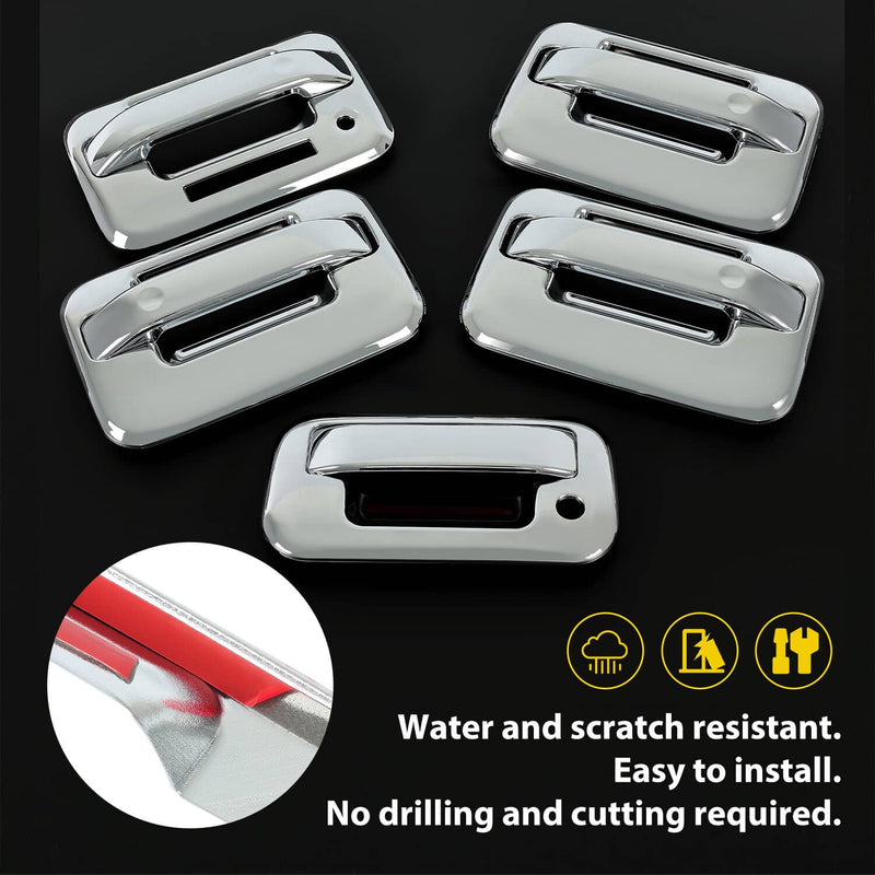 DURAFORCE Chrome Door Handle Tailgate Covers With Keypad for Ford F150 2004-2014 4 Door