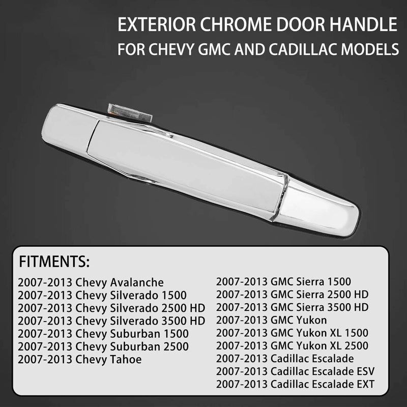 4X Chrome Exterior Door Handle for Chevy Tahoe GMC Yukon Sierra Denali 2007-2013