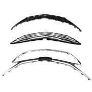 DURAFORCE Front Bumper Upper Lower Grille Black Chrome 3PCS for 2019-2023 Chevrolet Malibu