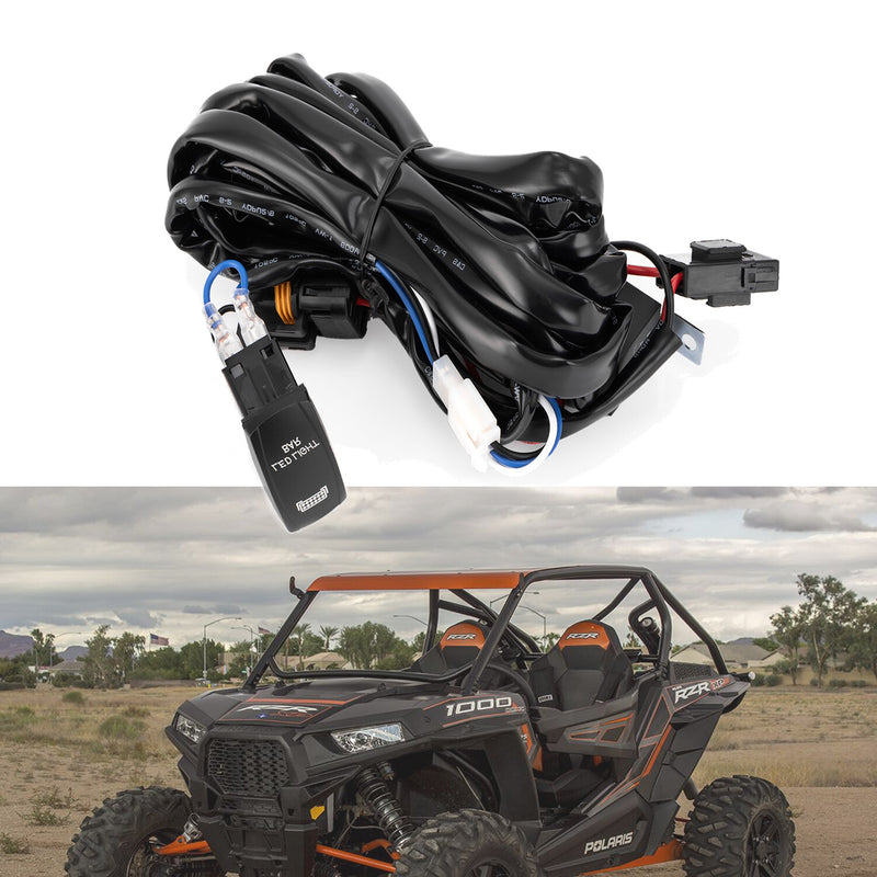 LED Light Bar Wiring Harness Rocker Switch Kit for Polaris Ranger 570 900 1000