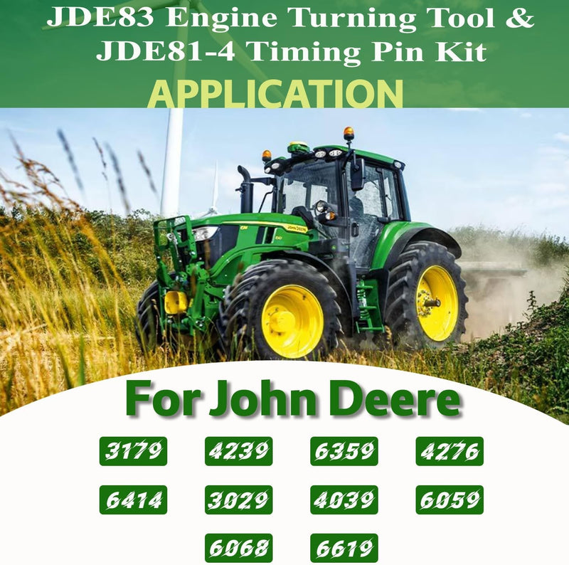 JDE83 JDE81-4 Engine Turning Tool Timing Pin Kit for John Deere 3179 4239 6359