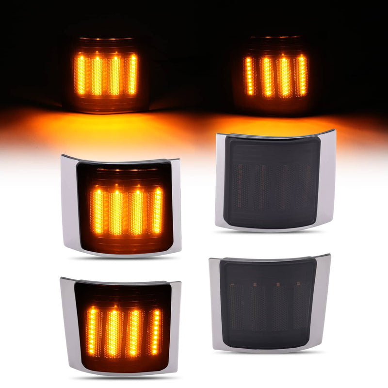 DURAFORCE Smoke Sequential LED Corner Marker Lights for Chevy C/K 1500 2500 1994-1999 4PC