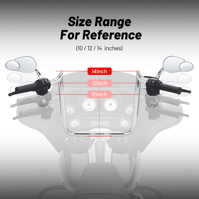 14" Rise Meathook Ape Hanger Handlebar for Harley Electra Glide Street Glide