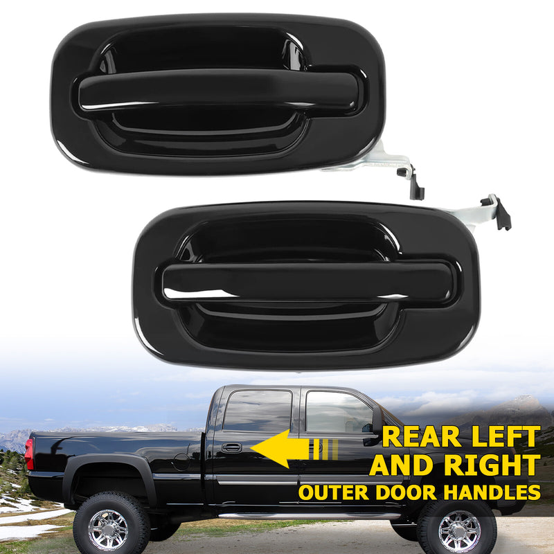 Rear Left Right Outside Door Handles for Silverado Sierra 1500 2500 99-06 2PCS