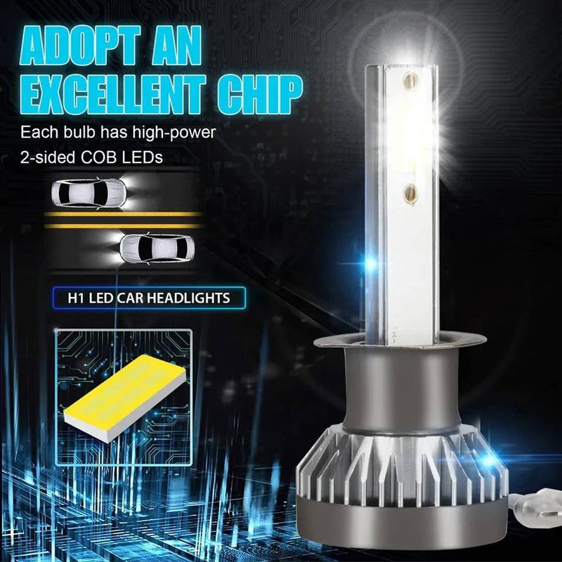 H1 LED Headlight Bulbs Conversion Kit High Low Beam 6000K 4Pcs Super White