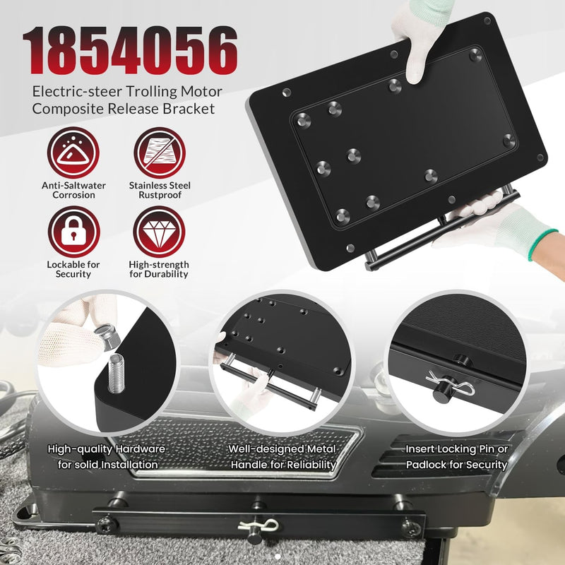 1854056 MKA-56 Quick Release Bracket for Minn Kota Quest Trolling Motor Black