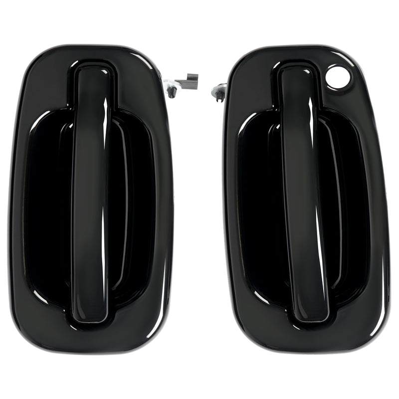Door Handle Set for Chevy Silverado 1500 1999-2006 Smooth Black Front Outer 2PCS