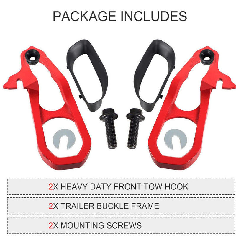 Front LH & RH Tow Hooks with Hardware for Dodge Ram 1500 DT