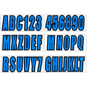 DURAFORCE Custom Boat Registration Numbers Decal Sticker Blue 4 Sets A-Z 4 Sets 0-9