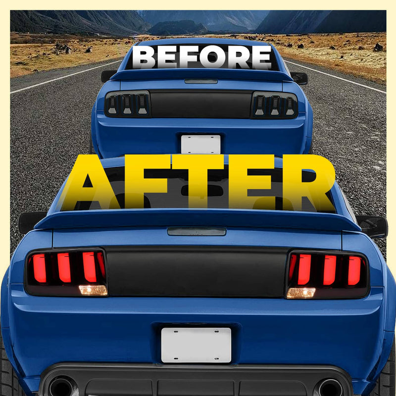 DURAFORCE LED Tube Signal Brake Lamps Smoked Tail Lights for Ford Mustang 2005-2009 Pair