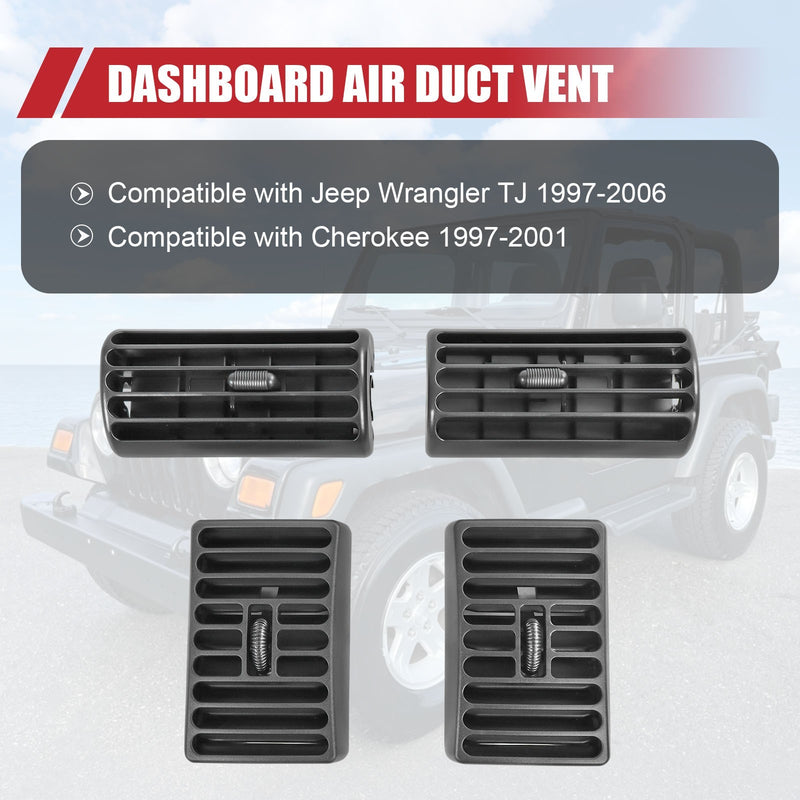 AC Vent Outlet Grille 4PCS for Jeep TJ Cherokee 1997-2006 5FS10DX9 5DP55TAZ