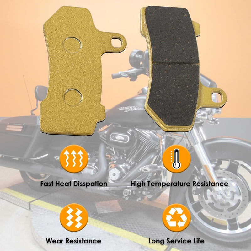 Front Rear Ceramic Brake Pads for Harley Davidson FLHX Street Glide 2008-2015