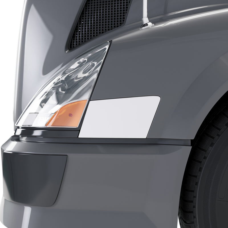 Fender Chrome Headlight Hood Trim Set Left Right Side for Volvo VNL 2004-2015
