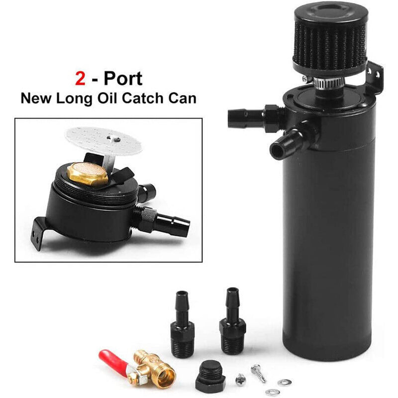 750ML Oil Catch Can Kit Baffled Reservoir Tank Oil Separator Universal