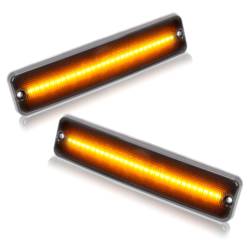 Front Side Marker Lights Turn Signal for Jeep Wrangler YJ 1987-1995 Smoked Amber