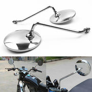 DURAFORCE Classical Chrome Motorcycle Rearview Side Mirrors for Honda Suzuki Kawasaki 2x