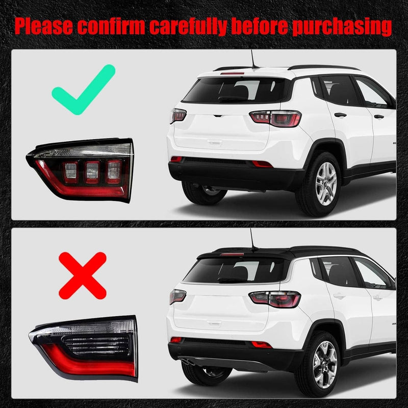 Inner Halogen Tail Light Right Side for Jeep Compass 2017-2026 Aftermarket