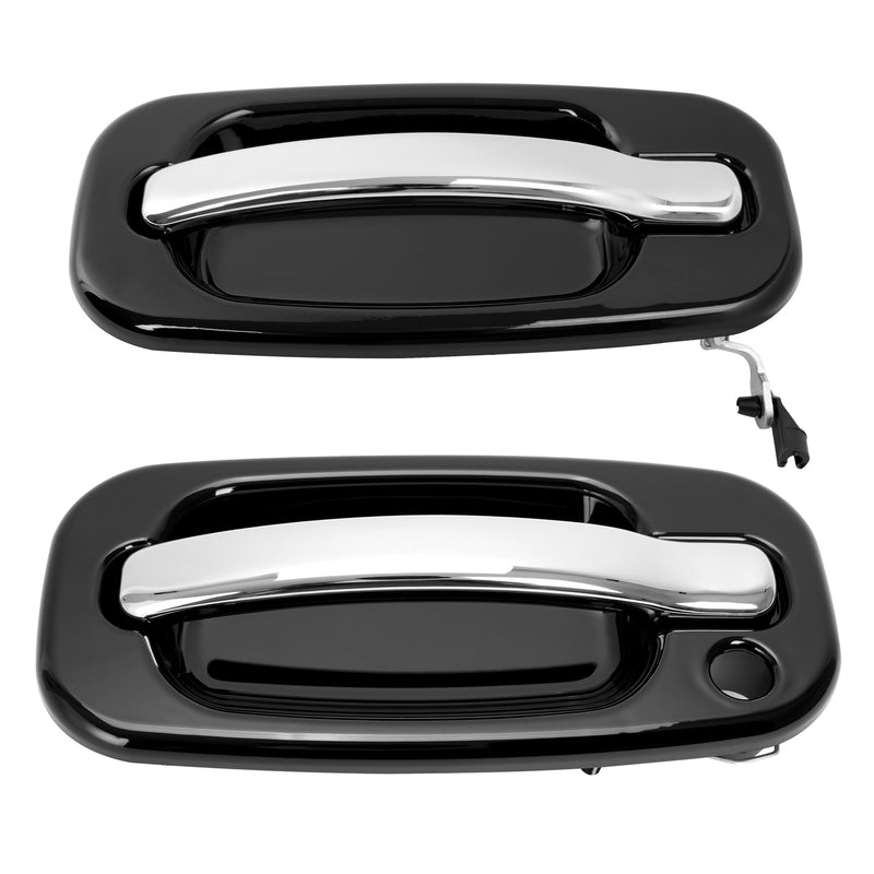 Front Exterior Door Handles Set Left Right Chrome for Silverado Sierra 1999-2006
