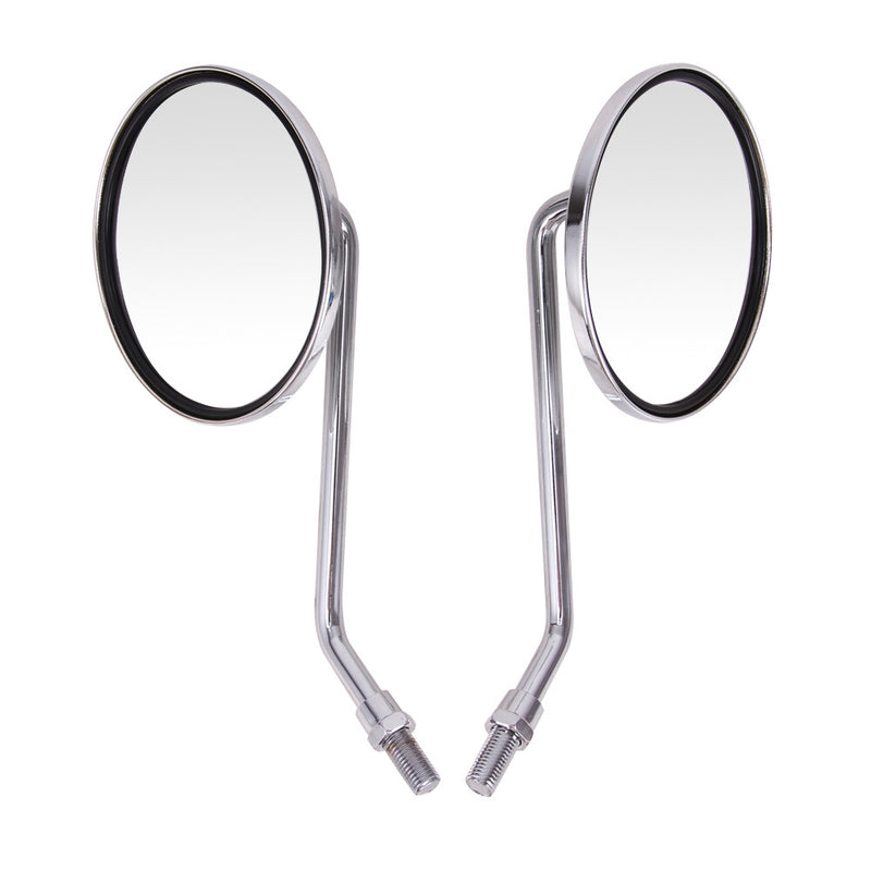 Classical Chrome Motorcycle Rearview Side Mirrors Set for Honda Suzuki Kawasaki