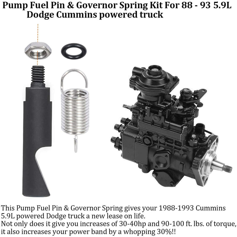 Fuel Pump Pin & 3200 RPM Governor Spring Kit for Dodge Cummins 1988-1993 5.9L VE