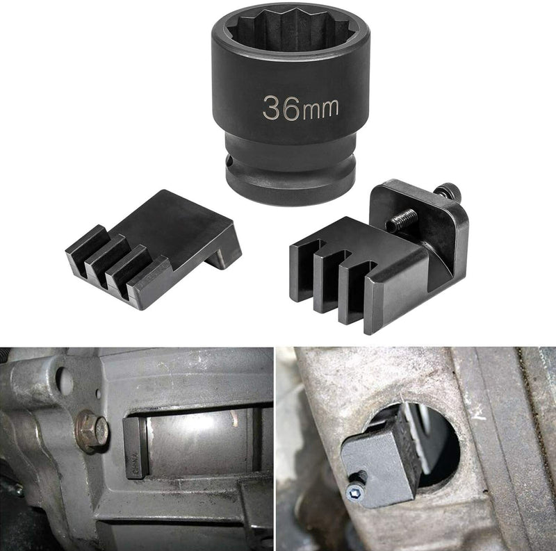 Flywheel Locking Tool with 36mm 3/4" Socket for 6.6L Duramax