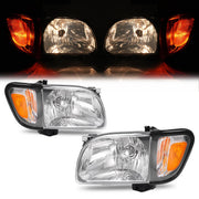 DURAFORCE White Headlights & Black Corner Light for Toyota Tacoma 2001 2002 2003 2004 4Pcs