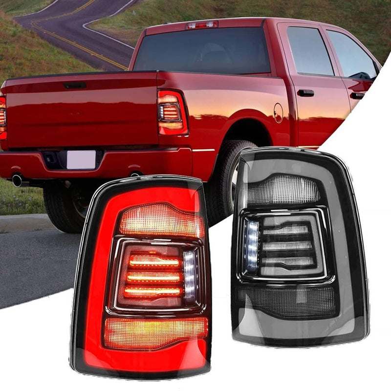 LED Tail Light Pair for Dodge Ram 1500 2500 3500 2009-2018 Clear Lens Rear
