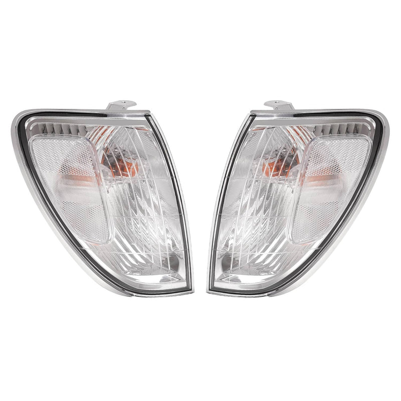 DURAFORCE Front Corner Lights Clear With Bulbs for Toyota Land Cruiser 1998-2004 Pair