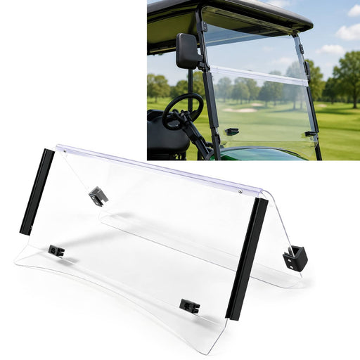 DURAFORCE Clear Folding Windshield Windscreen for EZGO TXT 2014-Up Golf Cart