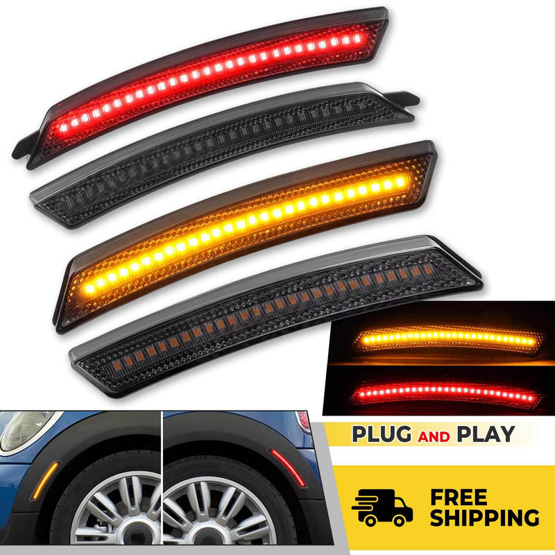 Front Rear Full LED Fender Side Marker Lights for Mini Cooper R55 R56 R57 07-16