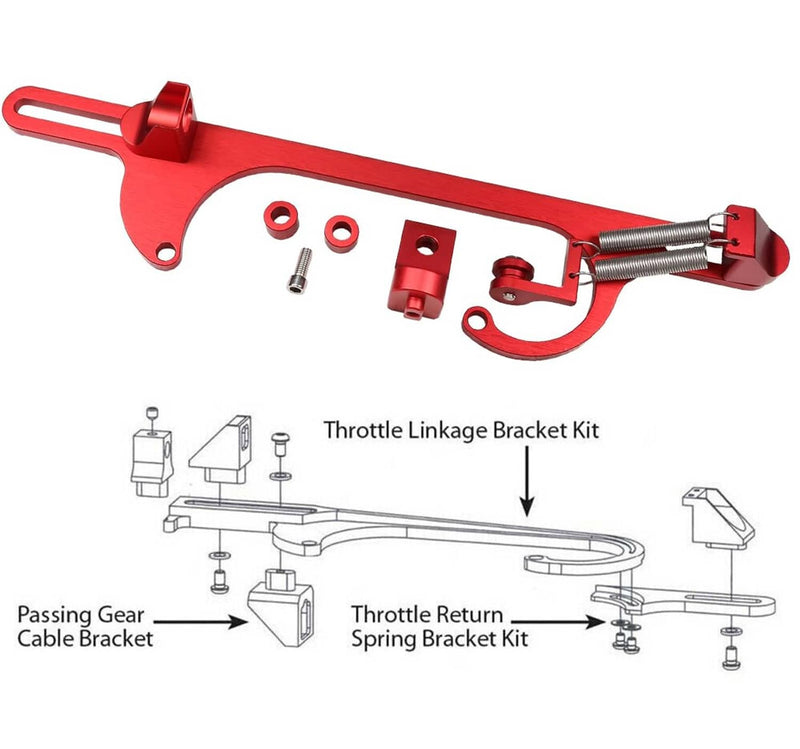 RED Aluminum Throttle Cable Carburetor Bracket for 4150 4160 Carb 307 350 SBC