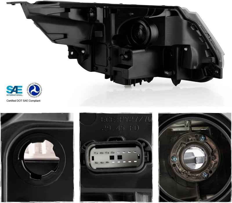 Left Right Side Headlight Assembly w/LED DRL for Ford Explorer 2016-2019