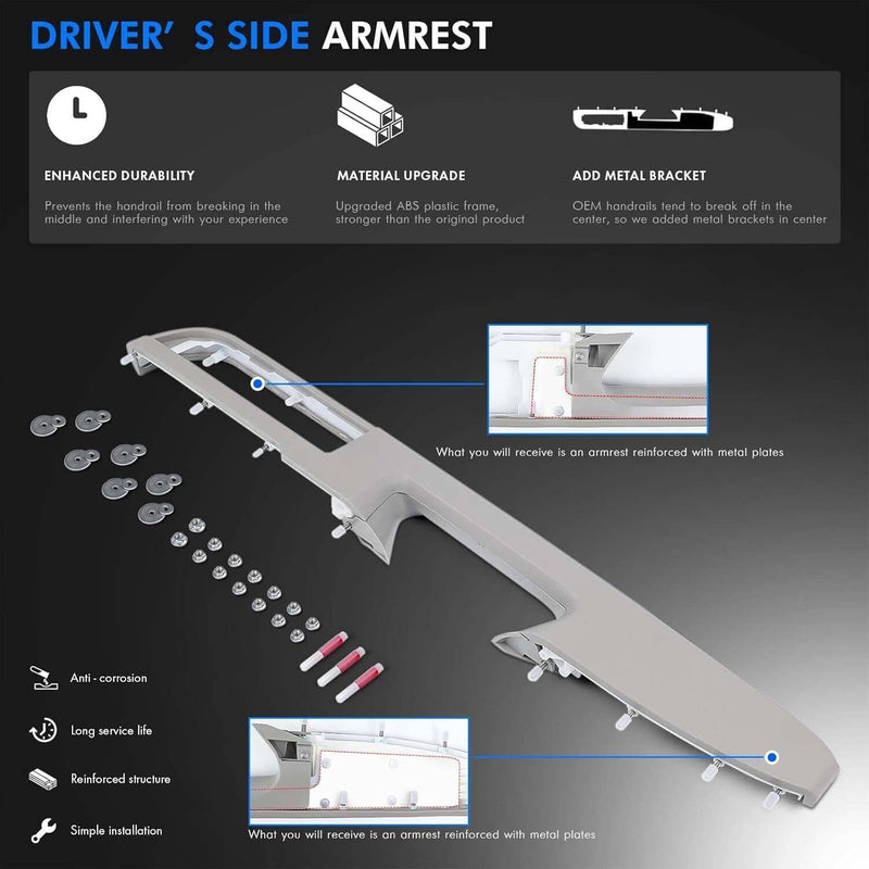 Front Driver Side Door Armrest Repair for Chevy GMC Tahoe Silverado 2010-2014