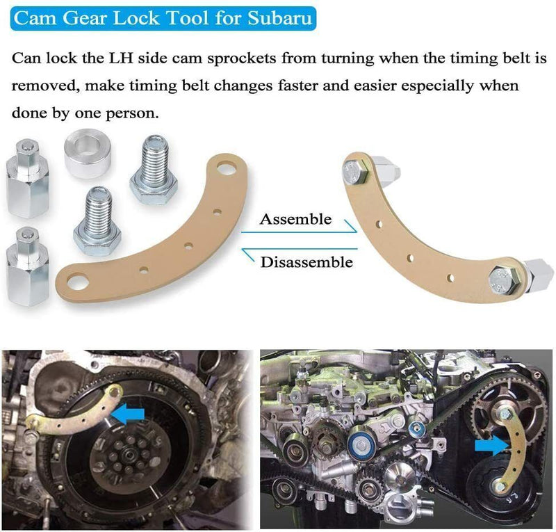 Intake Exhaust Cam Sprocket Crank Pulley Gear Lock Tool Screw Kit for Subaru STD