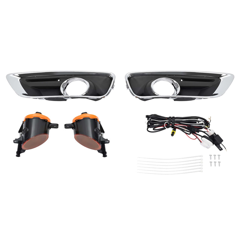 Front Bumper Fog Light Lamp Bezel Chrome Trim for Chevy Malibu 2013-2015 Set