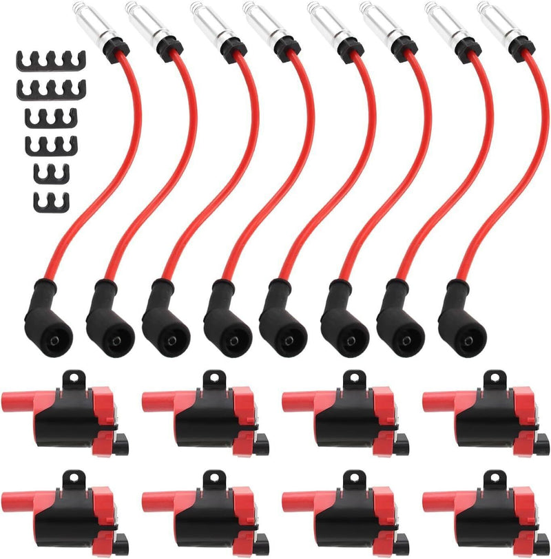 Round Ignition Coil Spark Plug Set for Chevy Silverado GMC LS1 LS3 4.8 5.3 6.0L