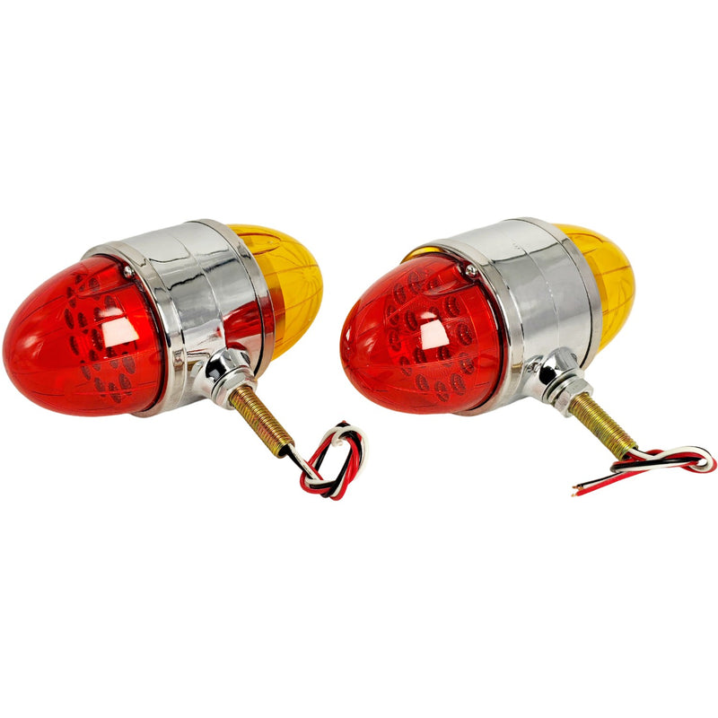 17 LED Amber Red Light Lens Dual Revolution Watermelon Light for Semi Truck 2X