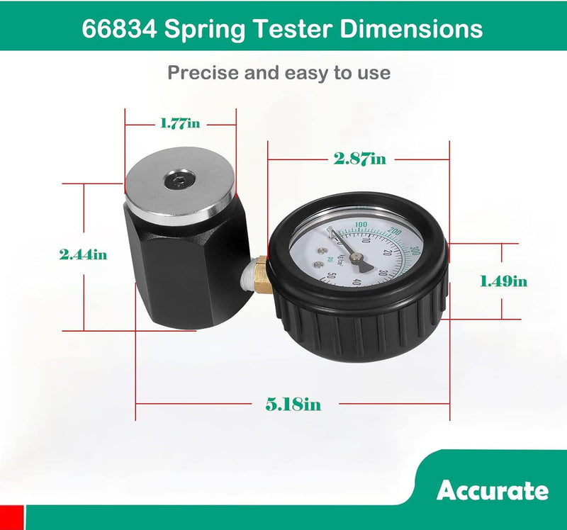 66834 Universal Mini Valve Spring Pressure Tester Gauge 0-700 PSI 0-50 KG/CM2