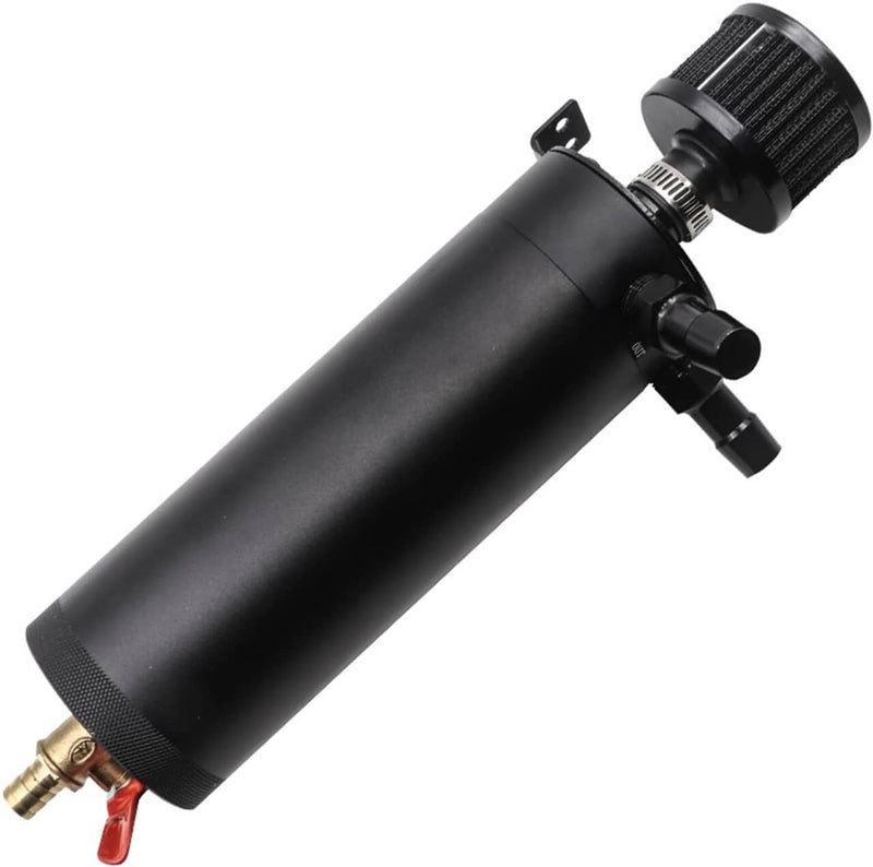 750ML Oil Catch Can Kit Baffled Reservoir Tank Oil Separator Universal