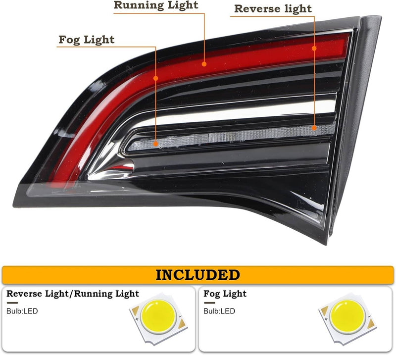 Passenger Inner Tail Light Brake Lamp Right for Tesla Model 3 Y 2021-2023 4PIN