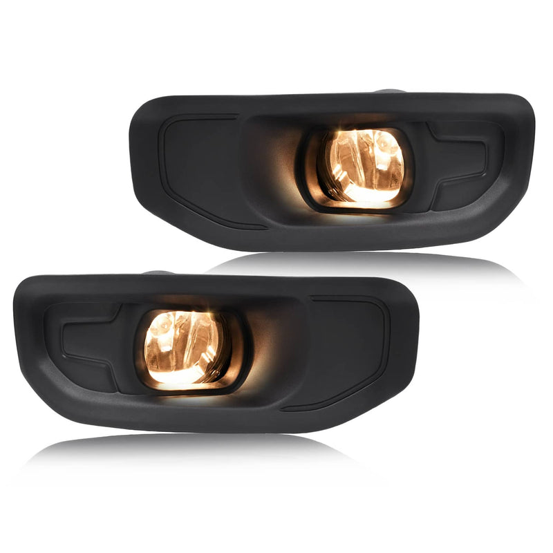 DURAFORCE Pair Fog Lights With Bezels for Ram 1500 2019-2024 Front Driver Passenger Side